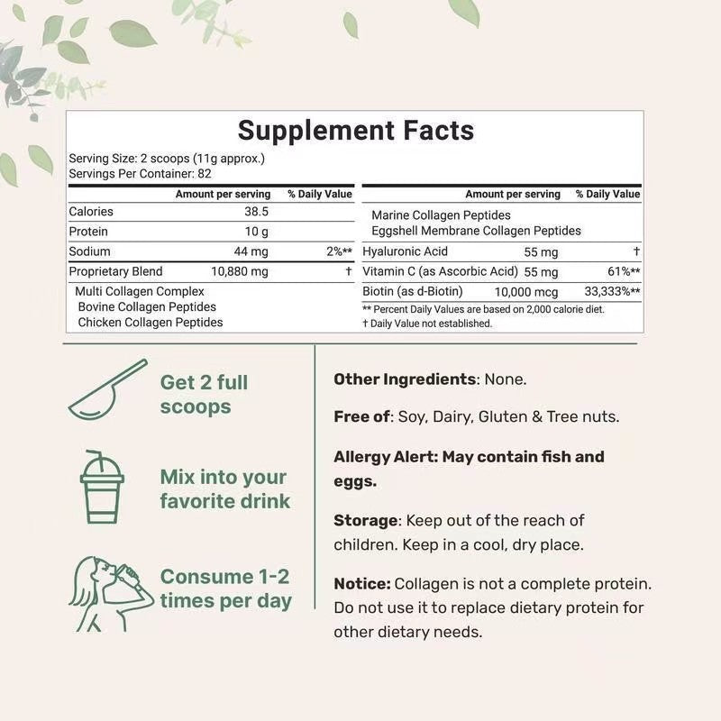 Collagen Peptides Powder Dietary Supplement